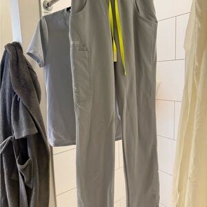 Figs Gray Sweatpants with Neon Accents